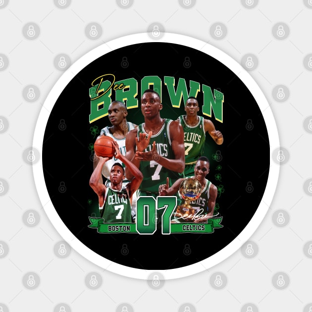 Dee Brown Basketball Legend Signature Vintage Retro 80s 90s Bootleg Rap Style Magnet by CarDE